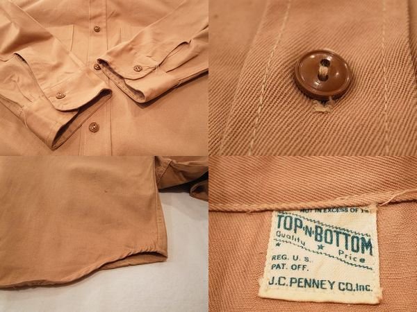 50s J.C.PENNEY TOP-N-BOTTOM WORK SHIRT - S.O used clothing Online shop