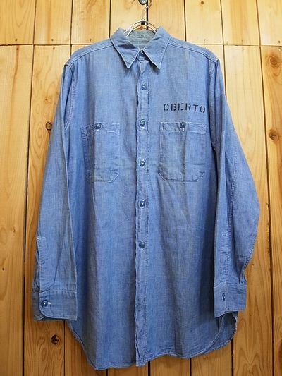 40s U.S.NAVY CHAMBRAY Shirts - S.O used clothing Online shop