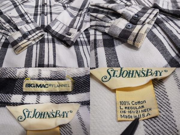80s USA製 BIGMAC×ST JOHN'S BAY FLANNEL SHIRT - S.O used clothing