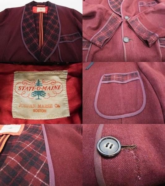 40s STATE O MAINE Smoking Jacket - S.O used clothing Online shop