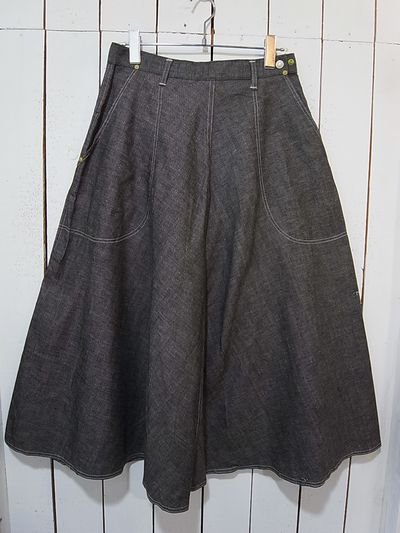 40s UNKNOWN DENIM SKIRT (DEADSTOCK) - S.O used clothing Online shop