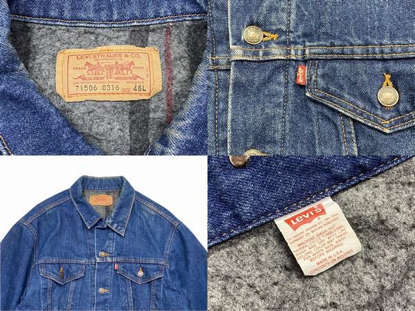 80s Levi's 71506-0316 size 46 LONG - S.O used clothing Online shop