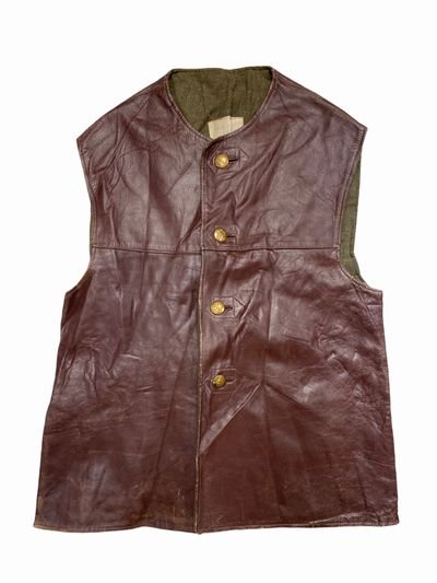 50s Belgian Army Jerkin Leather Vest - S.O used clothing Online shop