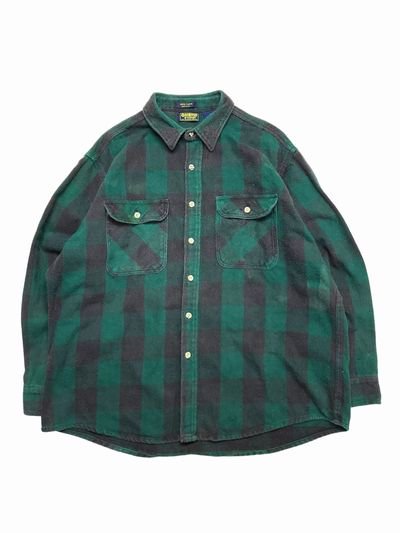 Vintage Osh Kosh Flannel Shirt 90's Quilted Green Black Plaid