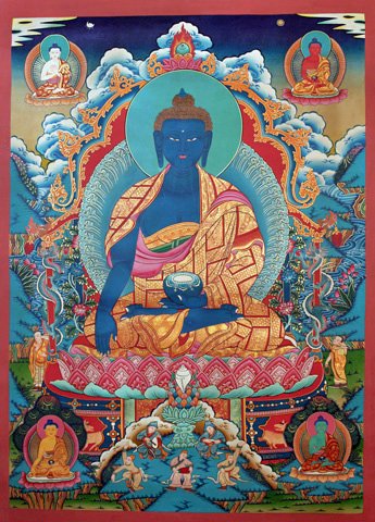 37,240円チベットの仏画　阿弥陀如来　手描き