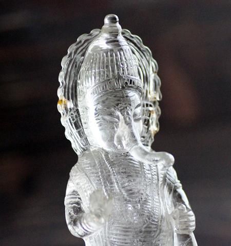 ガネーシャ／水晶彫刻 - 彩雲(さいうん)