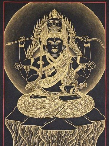 模写大津絵、愛染明王 模写大津絵、愛染明王 愛染明王像 文化遺産オンライン