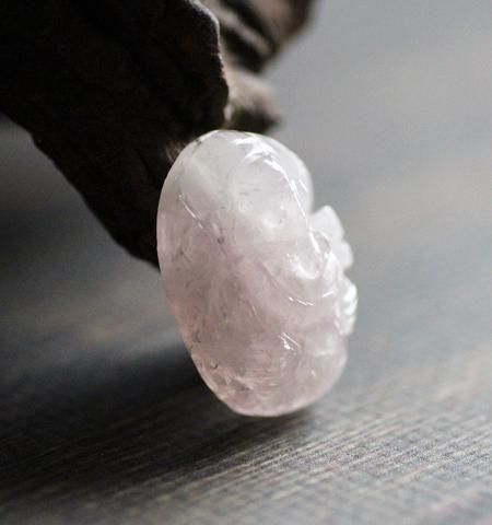 ガネーシャ（穴なし）／ローズクォーツ - 彩雲(さいうん)