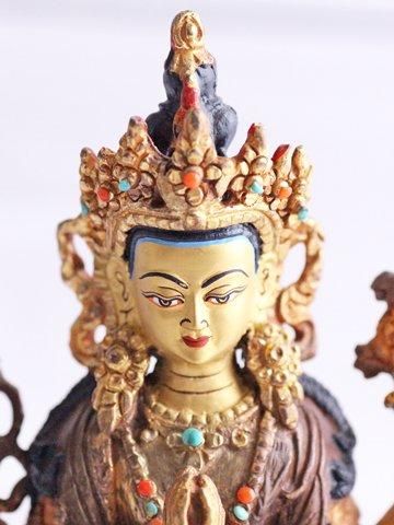 六字観自在菩薩（ろくじかんじざいぼさつ）／真鍮 ネパール製 - 彩雲