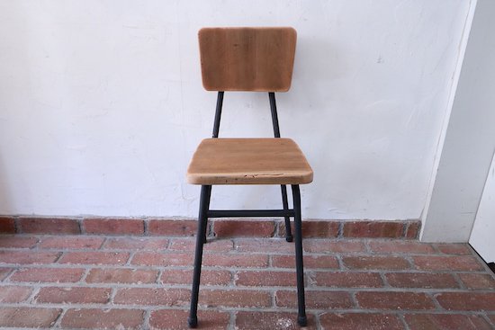 ビンテージ古家具◾️黒パイプフレーム 椅子 チェア - 椅子