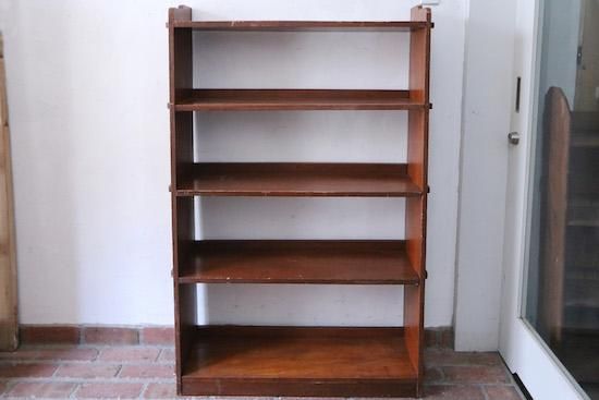 昭和レトロ オープン棚 本棚 赤茶 5段 約w D23 H123cm カフェスタイルのアンティークな古家具 古道具の雑貨ショップ ひぐらし古具店 昭和レトロ オープン棚 本棚 赤茶 5段 約w D23 H123cm カフェスタイルのアンティークな古家具 古道具の雑貨ショップ ひぐらし古具店