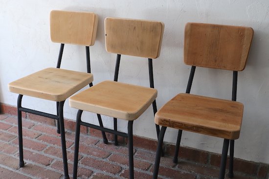 昭和レトロ/リメイクパイプ椅子/- カフェスタイルのアンティークな古
