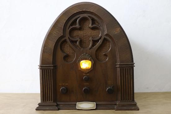 レトロラジオ/カセドラル型/スピーカーBluetooth/Philco/W30cm×H31.5cm