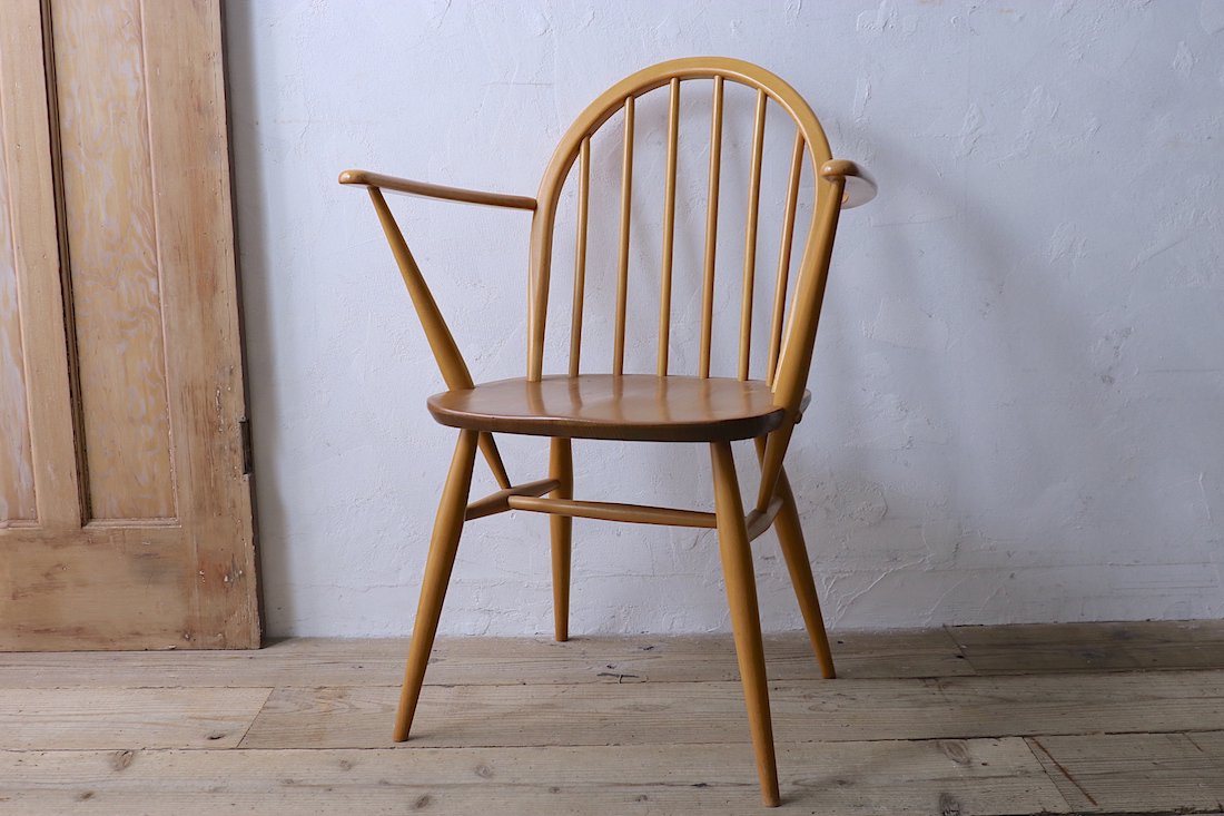 ERCOL/アーコール/アーム付きフープバックチェア(B) - カフェスタイルのアンティークな古家具・古道具の雑貨ショップ『ひぐらし古具店』