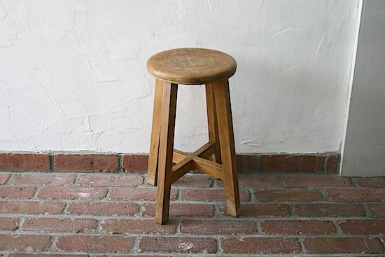 昭和の丸椅子/木のスツール/古い丸椅子 - カフェスタイルの