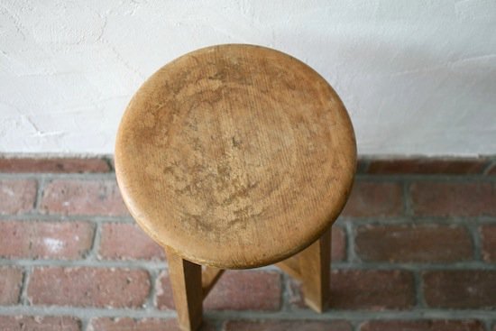 昭和の丸椅子/木のスツール/古い丸椅子 - カフェスタイルの