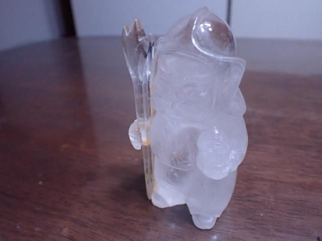 七福神　置物　水晶付き 七福神 置物 水晶 クリスタル 風水 開運 布袋様 大黒天 大黒様