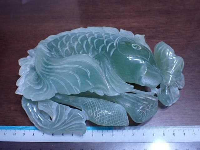 中国　玉石白玉彫刻　蓮に鶴　置物　V　R5692 中国 玉石白玉彫刻 蓮に鶴 置物 V R5692