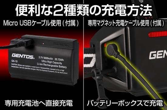 GENTOS/ジェントス 充電式ヘッドライト GH-200RG 【明るさ1200