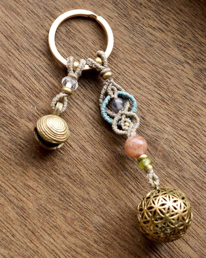 マカロンナ　❀フラワーオブライフキーホルダー❀ Amazon.co.jp: メタトロンキューブキーホルダー 純金(24金