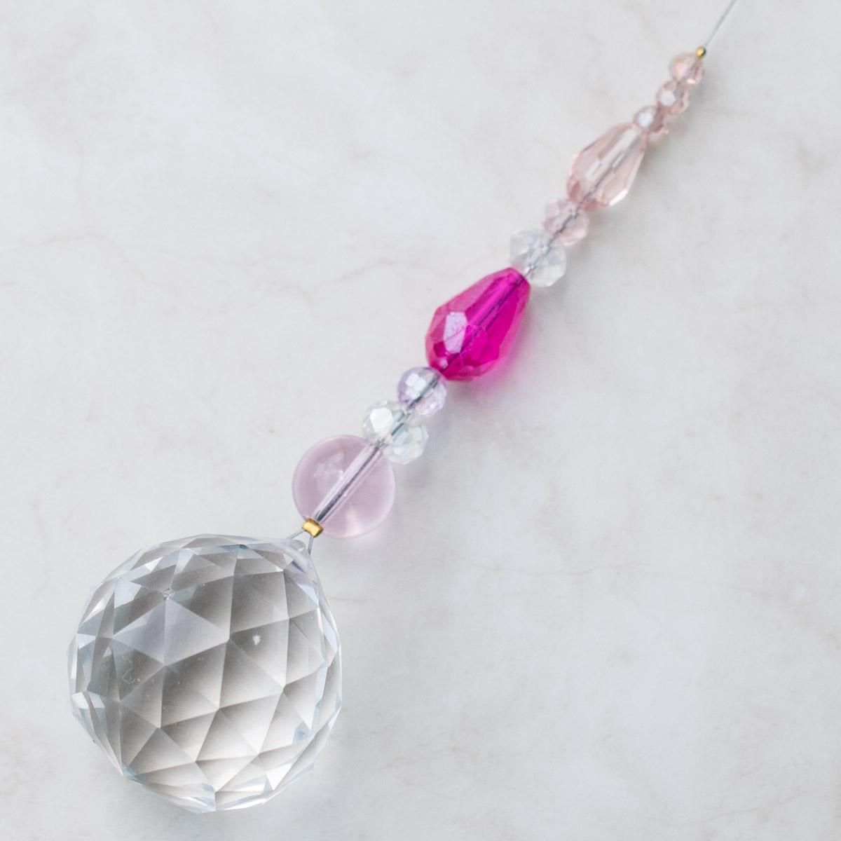 花～Passion Flower／サンキャッチャー - 天然石＋マクラメ