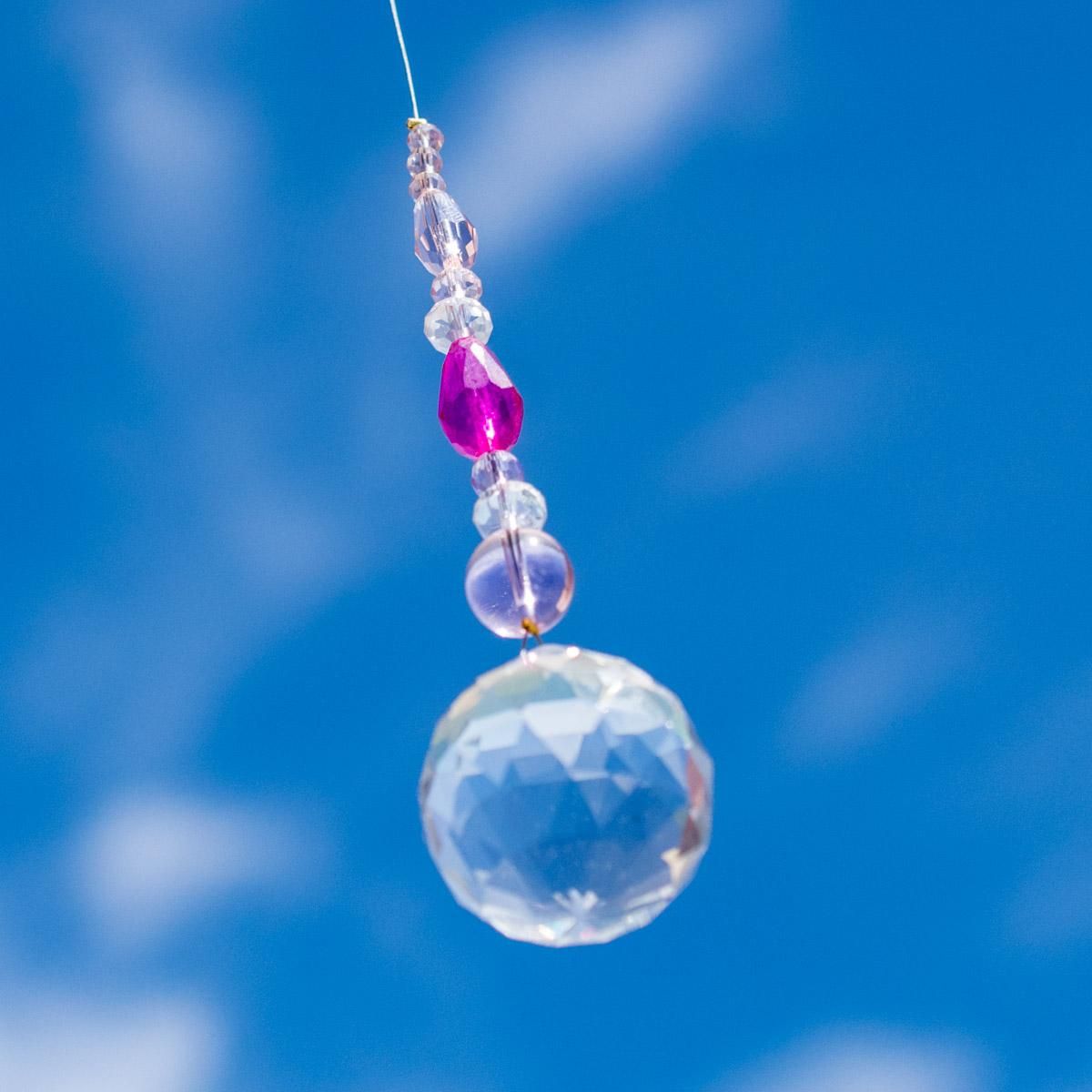 花～Passion Flower／サンキャッチャー - 天然石＋マクラメ