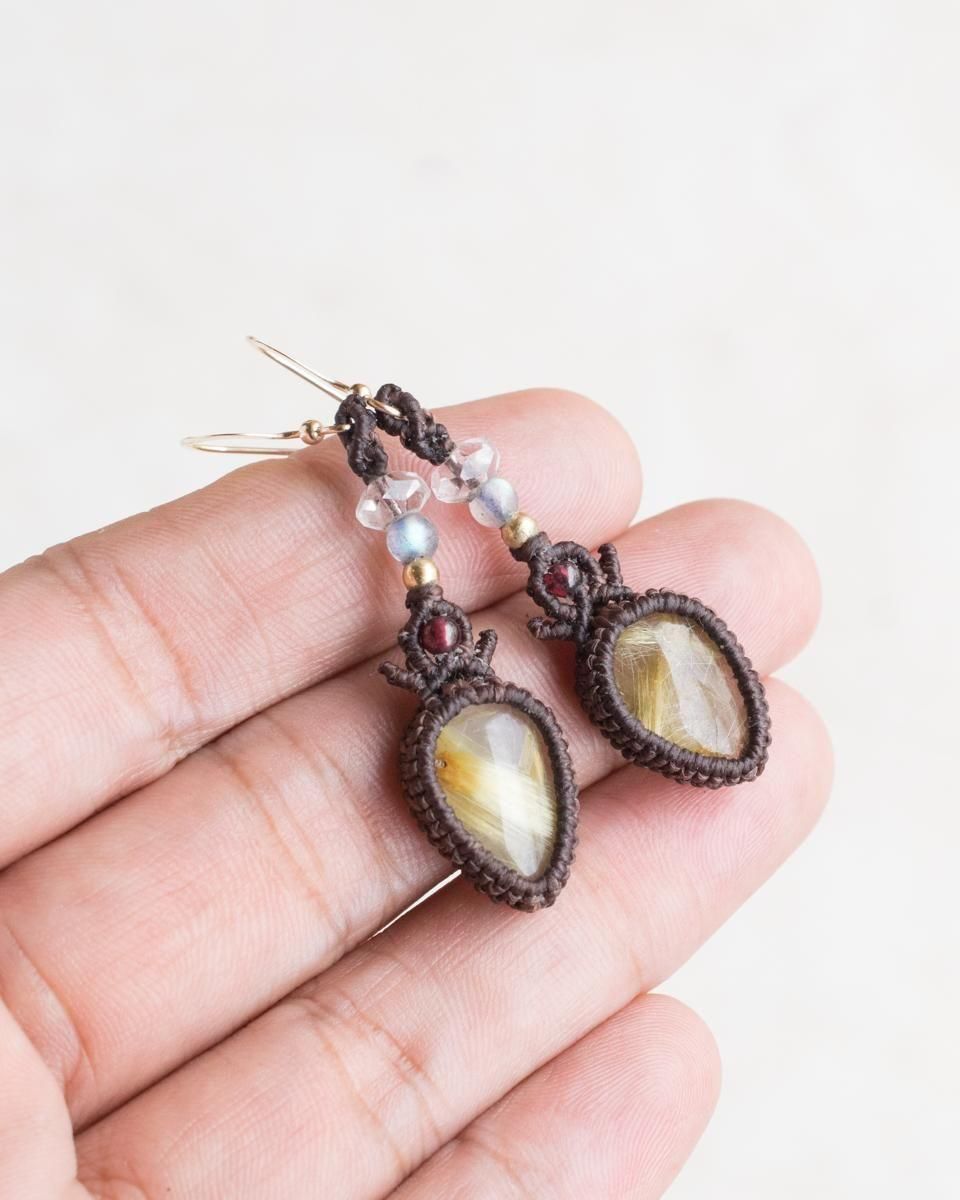 maumaumau◆ルチルクォーツ フープピアス✧14kgf K18 ルチルクォーツ ピアス 82183-143￥31944 | mima ジュリー