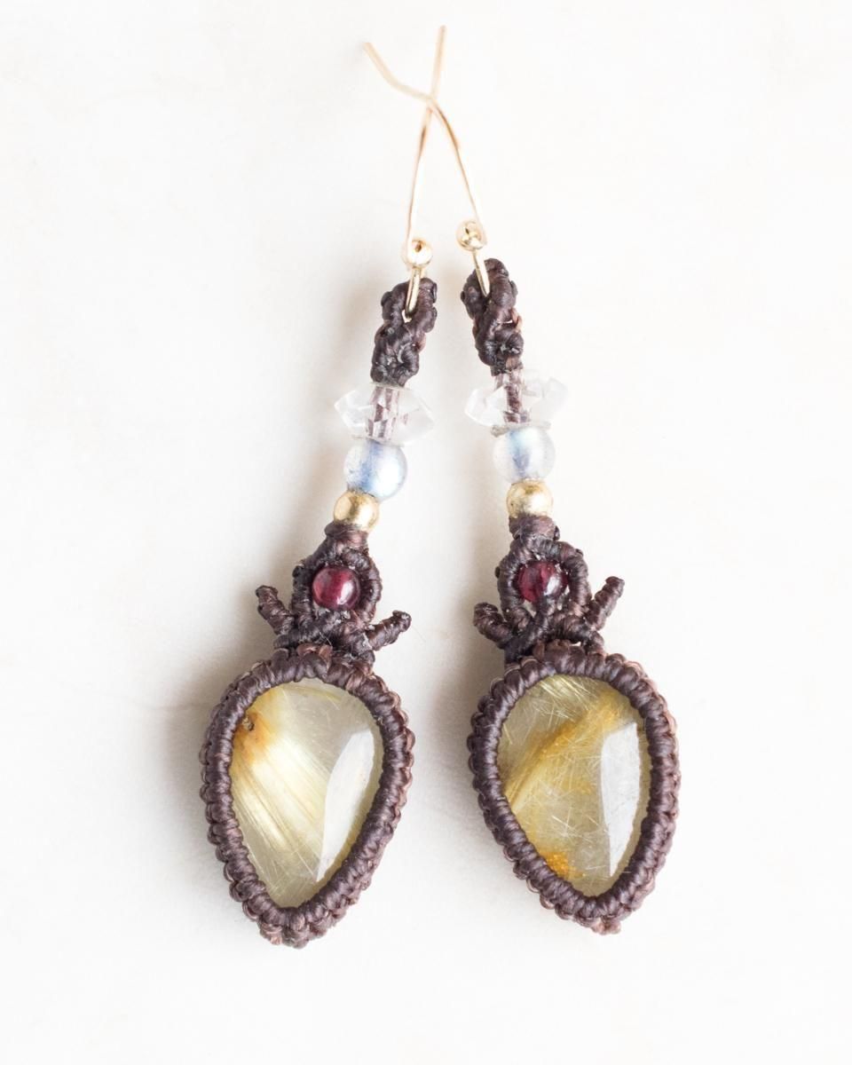 maumaumau◆ルチルクォーツ フープピアス✧14kgf K18 ルチルクォーツ ピアス 82183-143￥31944 | mima ジュリー