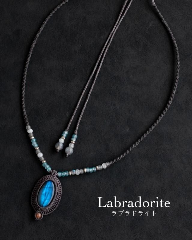 天然石のモザイクマクラメネックレス 431a7011d1fdff480b813ca6cd9be8