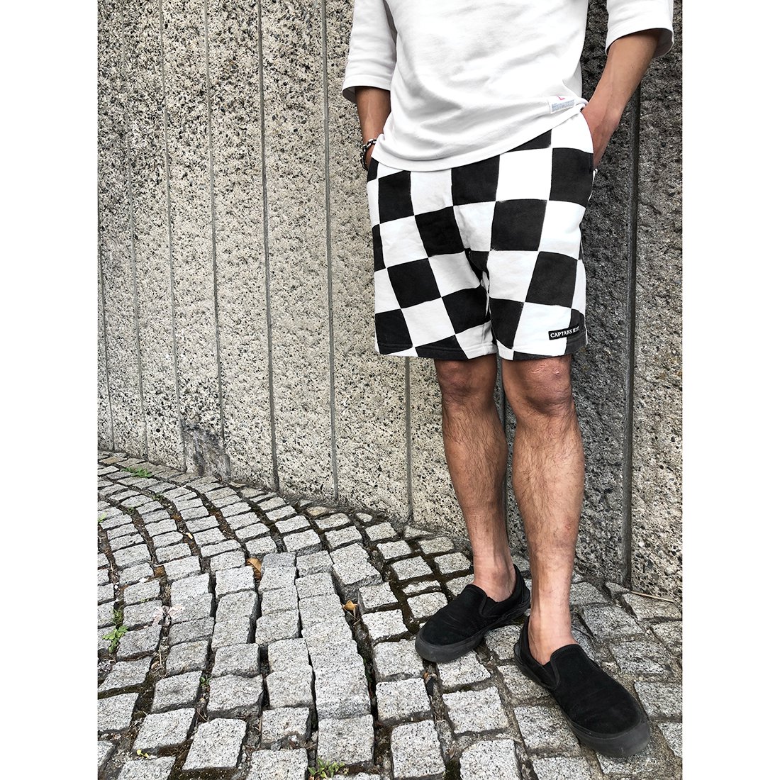 CAPTAINS HELM #CHECKER SWEAT SHORTS - CAPTAINS HELM WEB STORE