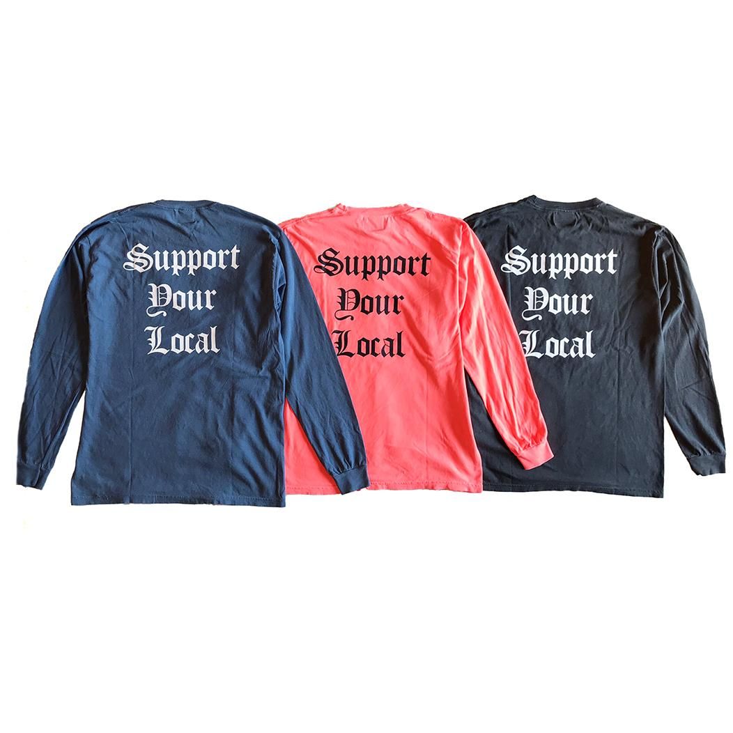 CAPTAINS HELM - SUPPORT YOUR LOCAL L/S TEE (BLACK) / オリジナル プリント ロンT |  LOOPHOLE