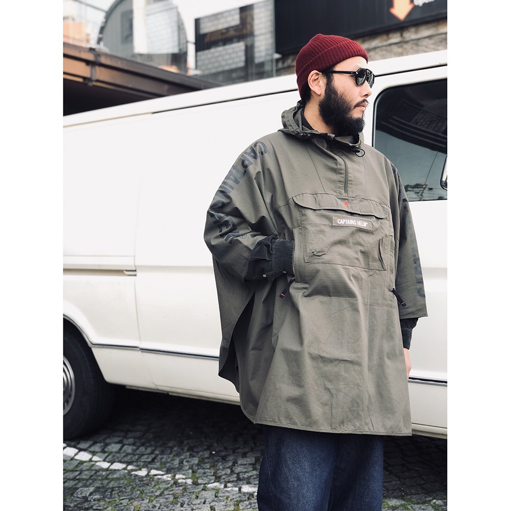 GRIP SWANY × CAPTAINS HELM #FIREPROOF PONCHO -BLACK - CAPTAINS 