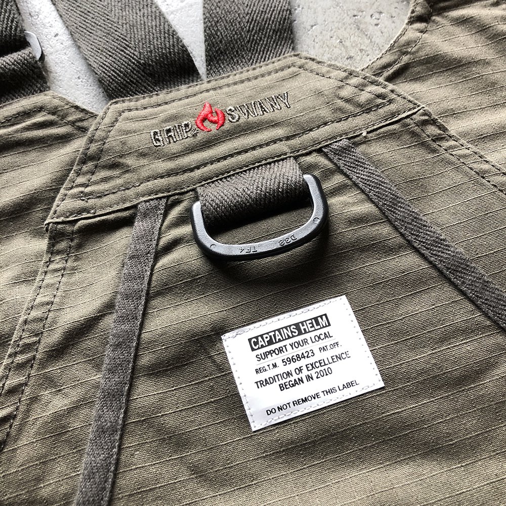 GRIP SWANY × CAPTAINS HELM #FIREPROOF APRON VEST -OLIVE - CAPTAINS