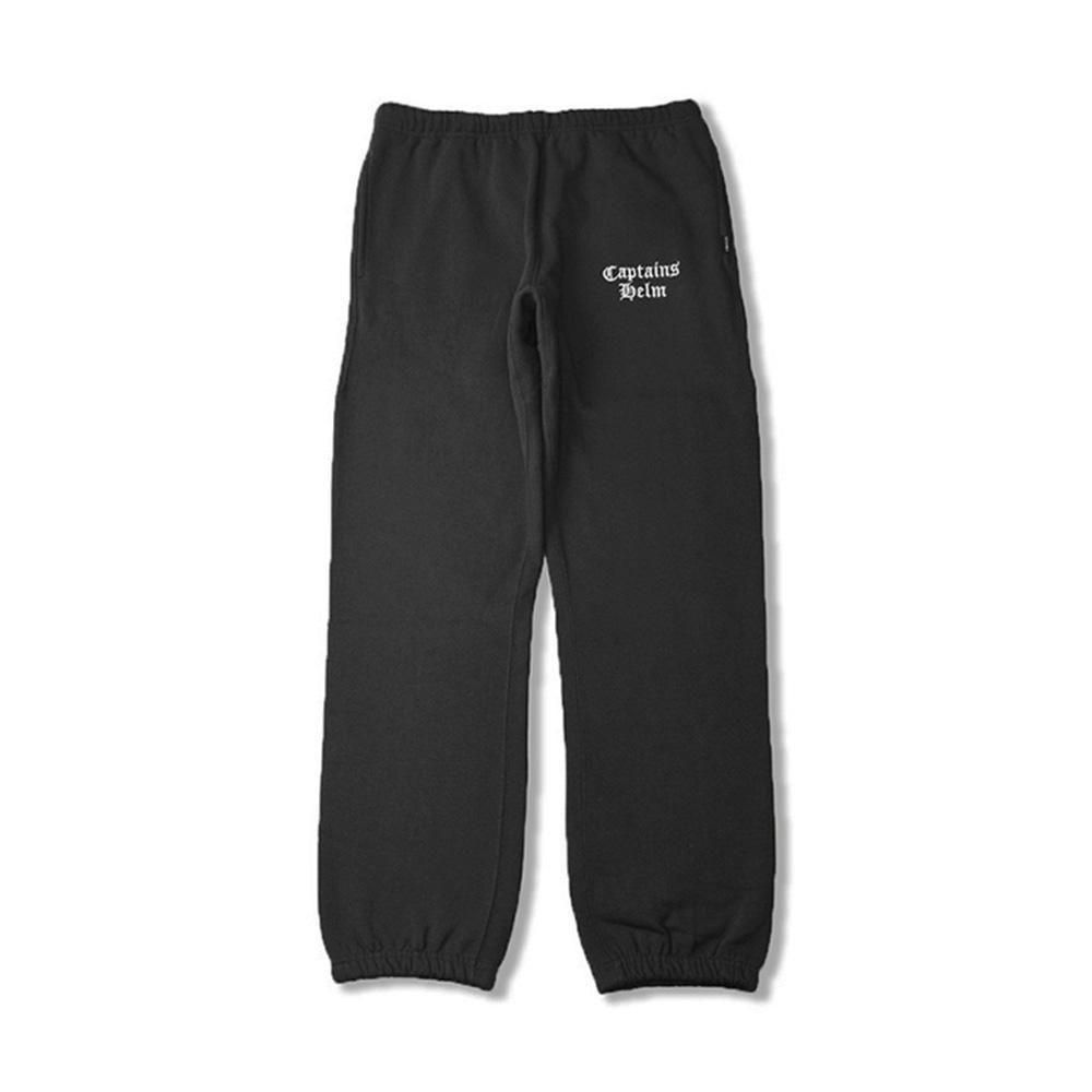 CAPTAINS HELM #OLD ENGLISH LOGO SWEAT PANTS -BLACK-