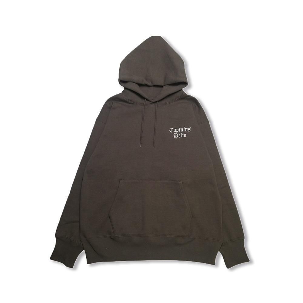 CAPTAINS HELM#OLD ENGLISH LOGO HOODIE -O.D-
