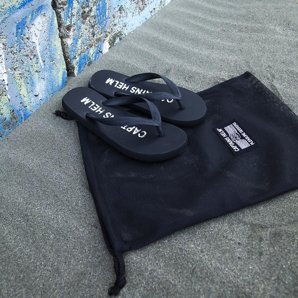CYAARVO x CAPTAINS HELM#LOGO FLIP-FLOP with MESH BAG -BLACK-