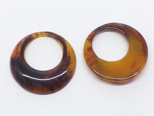 べっ甲 チャーム 2個入り cha-0526 - 天然石卸問屋