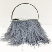 RARITY handbags 【レアリティ・ハンドバッグス】 『Marcy』 オーストリッチ・フェザーバッグ （Blue Grey）<img class='new_mark_img2' src='https://img.shop-pro.jp/img/new/icons41.gif' style='border:none;display:inline;margin:0px;padding:0px;width:auto;' />