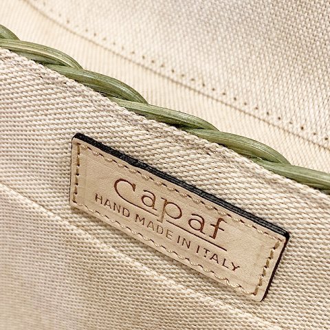 Capaf 【カパフ】 ハンドメイド・ラタン×レザー・楕円筒型バッグ