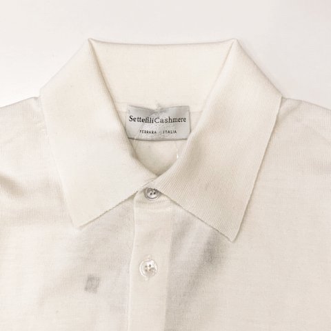 Settefili Cashmere 【セッテフィーリ・カシミア】 『Polo Rasata Basic』 ハイゲージメリノ・クラシックポロ（White）  - IL MARE ONLINE STORE ｜ イル・マーレ オンラインストア