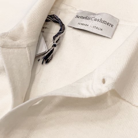 Settefili Cashmere 【セッテフィーリ・カシミア】 『Polo Rasata Basic』 ハイゲージメリノ・クラシックポロ（White）  - IL MARE ONLINE STORE ｜ イル・マーレ オンラインストア