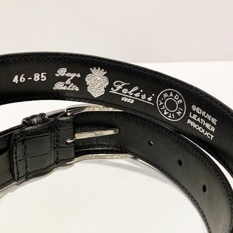 Felisi 【フェリージ】 BELT 85/07/SA クロコ型押ベルト（Black