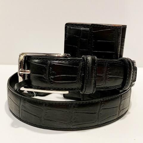 Felisi 【フェリージ】 BELT 85/07/SA クロコ型押ベルト（Black） - IL 