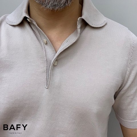 BAFY 【バフィ】 ラウンドカッタウェイカラー・ポロシャツ （Sand