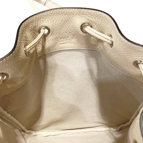 Cisei 【シセイ】 1200 Drawstring Bag 巾着型レザーバッグ （Beige ...