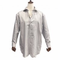 Agnelli & Sons 【アニエッリ・アンド・サンズ】 CANCLINI社製コットンドビー・オーバーサイズフィットシャツ （Silver Gray）