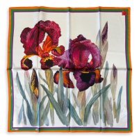 erfurt 【エルフルト】 79×79 ”Pure Silk Twill Flower” Hand Made フラワーモチーフ・スカーフ（Powder Pink）