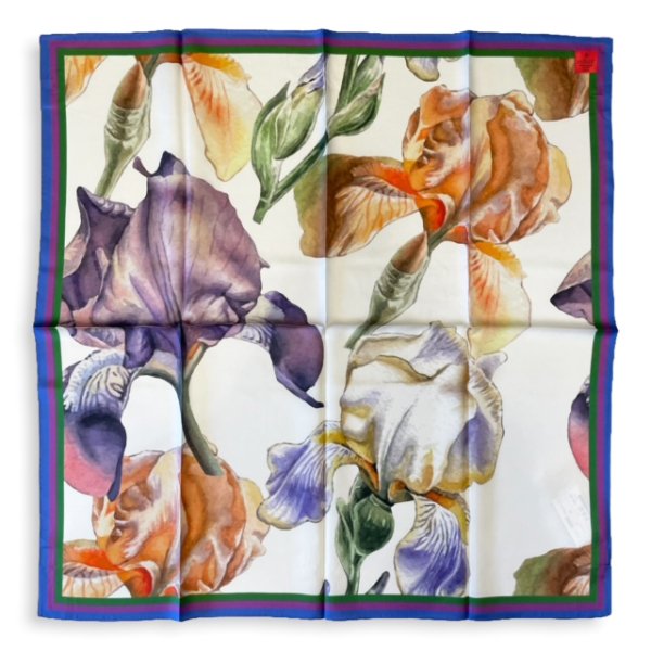 erfurt 【エルフルト】 79×79 ”Pure Silk Twill Flower” Hand Made