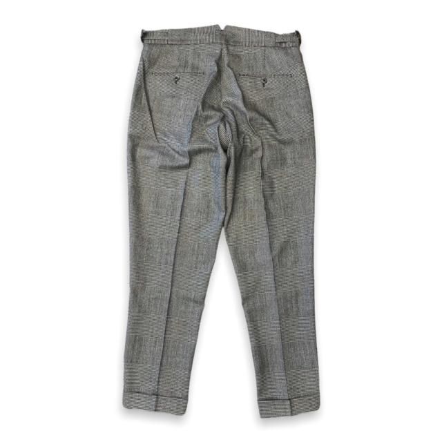 BERWICH 【ベルウィッチ】 ”Scotch” ストレッチウール・ベルトレストラウザーズ （Grey / Prince of Wales  Check） - IL MARE ONLINE STORE ｜ イル・マーレ オンラインストア