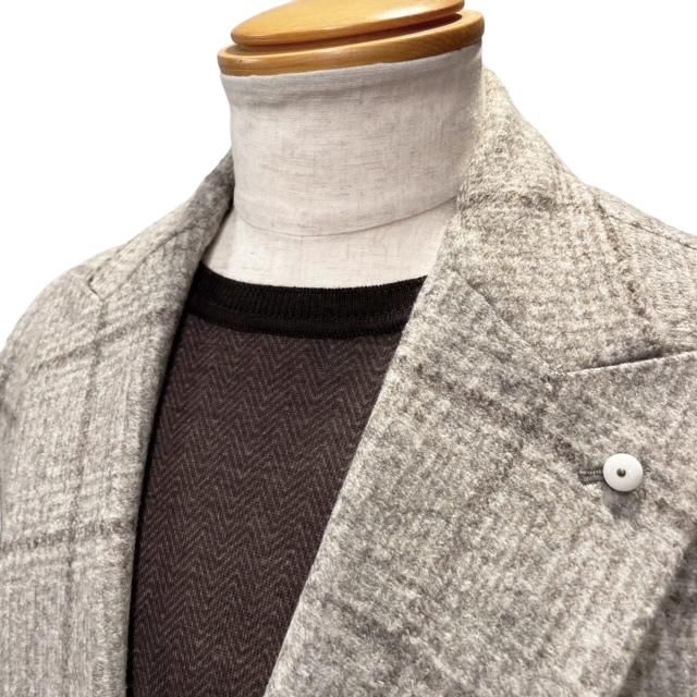 L.B.M. 1911 【エルビーエム1911】 ”Dandy Jacket 2813 Regular”  ウールジャージー・ウィンドウペーン・テーラードジャケット （Grey Beige） - IL MARE ONLINE STORE ｜ イル・マーレ  オンラインストア